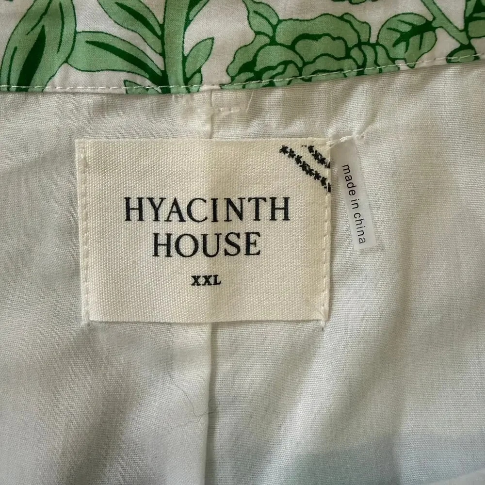 Hyacinth House Tuckernuck Mint Green Vine Floral Carolina Shorts XXL Boho Resort